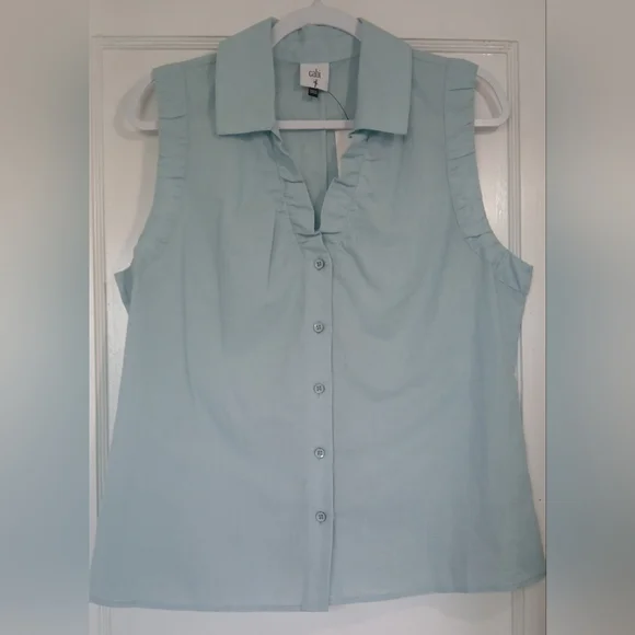 Cabi Light Blue Sleeveless Blouse - Picture 1 of 4